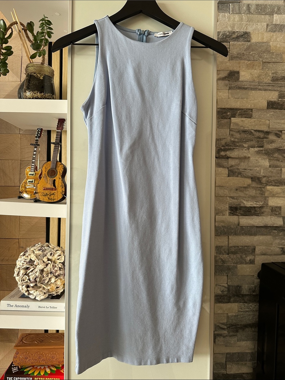 Fashion Nova Light Blue Midi Sheath Dress